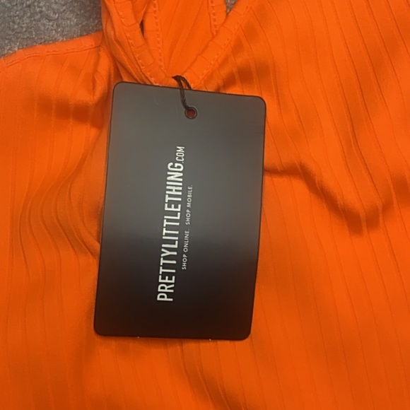 Bright orange Asymmetric dress - Picture 2 of 4